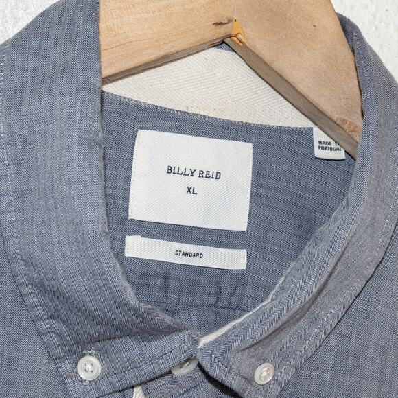 Billy Reid Men's Small Standard fit Button Down Shirt Chambray herringbone - Picture 4 of 7